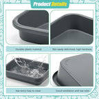 Uiifan 3 Pcs Extra Large Low Entry Cat Litter Box for Senior Kitty Pet Open Top Litter Box for Senior Kitten Handicap Disabled Older Elderly Cats, Easy to Clean(Gray,23.2 x 16.5 x 4.3 Inches)