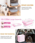 10-13 Lbs Airtight Dog Food Storage Container,Collapsible Pet Food Storage | Dog Food Container with Double Airtight Seal,Cat Food Container Dry Food Fresh,Space Saving,Pest/Mouse-proof,Scoop,Pink