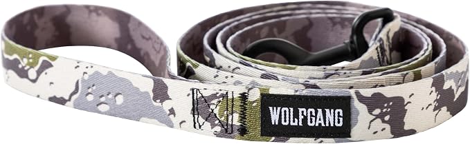 Wolfgang Heavy Duty Dog Leash, Pull-Tested for Walking & Training, Hideout Print, Large