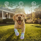 Dog Shoes for Large Dogs, Anti-Slip Dog Boots for Winter Snow, Hot Pavement, Dog Booties & Paw Protectors Blue Size 7
