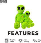 fabdog Floppies Plush Dog Toy - Cute & Durable Squeaky Dog Toys - Best Squeak Toy for Puppies and All Breeds | Ideal Pet Gift| Large Alien