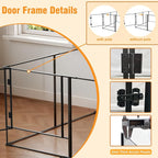 Acrylic Dog playpen Indoor: Clear Puppy Pen for Small Medium Dogs Cats with Metal Frame - 8panels 30inch Tall Transparent pet Fence with Door for Rabbits Guinea Pig