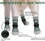PUPTECK Anti Slip Dog Socks with Double Grippers for Hardwood Floors, Shoes for Hot/Cold Pavement, Boots & Paws Protectors to Prevent Licking, Traction Booties for Senior Small Large Dogs