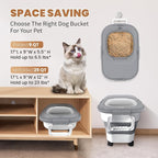 15-23Lbs Airtight Dog Food Storage Container,Collapsible Dog Food Container | Cat Food Container with Double Airtight Seal & Magnetic Lid,Large Pet Food Storage Container Wheels & Handle for Easy Moving