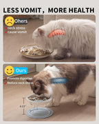 Ceramic Fish-Bone Slow Food Bowl for Cats and Dogs, Dishwasher Safe, Non-Toxic, Engaging Design, Prevents Obesity | Ceramic Bowl Elevated Anti Vomit Whisker-Friendly Wet & Dry Food