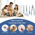 11 Piece Dog Grooming Kit - Hair, Nail, Massage Bath Supplies For Pets Cats | slicker dog brush for shedding，comb, undercoat rake, nail clipper tool, towel, scrubber gloves, scissors, all in one fur care