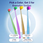 Dog Toothbrush for Medium and Large Dogs, 2pcs, Ultra Soft Bristle, Long-Lasting Handle, Pet Tooth Brush and Dog Dental Care Kit, Super Thin Bristle Gentle on Gum for Sensitive Pets, Green