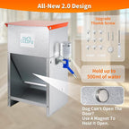 Automatic Gravity-Fed Dog Feeder with Water Bowl - Galvanized Steel Indoor/Outdoor Pet Food Station - 25lb Heavy-Duty Kibble Dispenser for All Dog Sizes