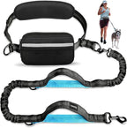 Uppetly Hands Free Dog Running Leash with Adjustable Waist Belt, Dual Handle Elastic Bungees Retractable Rope for Small and Medium Dogs, Reflective Stitches for Walking Hiking Biking (Medium, 8-25lb)