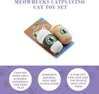Haute Diggity Kitty Meowbucks Catpuccino Set, Soft Plush Cat Toys | 2 Pack Catnip Toys with Interactive Crackle Sound, Safe & Durable Cat Nip Kicker Toy for Outdoor & Indoor Cats & Kitten
