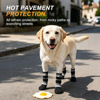BEAUTYZOO Dog Shoes for Hot Pavement, Waterproof Dog Socks to Prevent Licking Paws & Hardwood Floors, Dog Booties Paw Protectors with Adjustable Straps & Non-Slip Sole, Small Medium Large Dogs Boots