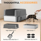 Stainless Steel Cat Litter Box, XXL High Sided Open Top Litter Pan, 1 Scoop | XXL, Spacious Interior, High Sides, Anti-Urine Leakage, Non-Stick Odor Resistant, Easy Clean, Reduce Litter Tracking