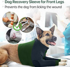 Lelepet Dog Recovery Sleeve for Wounds Front Legs, Stop Licking Dog Shirt | Elbow Protector for Leg Injuries Shoulder Wounds After Surgery Male Female,Zippered Long-Sleeved Shirt Cone Alternative S-3XL