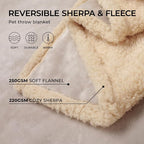 Luciphia Waterproof Blanket for Large Dog, Reversible Sherpa Bed Cover | waterproof pet blanket sherpa fleece reversible couch cover bed protector car from spills scratches, Grey Beige 90" x 82"