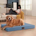 Outdoor Waterproof Orthopedic Dog Bed for Medium Size Dogs | Egg Crate Foam for Joint Support, Fits 36x23 Crates, TPU Waterproof Layer, Machine Washable 1680D Oxford Cover, Up to 50 lbs