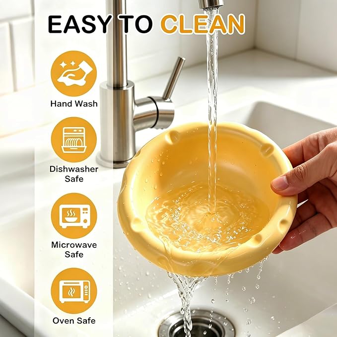 6.3 Inch Ceramic Cat Bowls with Food Mat, 3D Cheese Shapes | Extra Wide Food & Water Bowls 300 ml, High Capacity for Small Dogs & Cats, Dishwasher and Microwave Safe