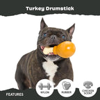 BarkBox Turkey Drumstick Super Chewer - Toy for Small Dogs | Durable Dog Toy for Aggressive Chewers - Chicken Scented Chew
