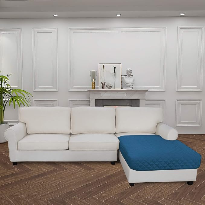 Easy-Going Sectional Couch Covers for Dogs L Shape Sofa Cover Reversible Sofa Slipcover Chaise Lounge Cover Furniture Protector Cover for Pets Dog Cat (42 x 52 inches, Peacock Blue/Peacock Blue) | Soft Sofa Slipcover For Dogs, Fits Left/Right Chaise Lo...