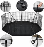 Peekaboo 24-Inch Dog Playpen, 8-Panel Rustproof Pet Fence with Bottom Pad | Foldable 24 Inch Metal Dog Playpen with Bottom Pad for Indoor Outdoor Small Pets