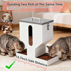 Gravity Cat Feeder 2 Cats - 12L Automatic Dual Cat Feeder | Outdoor Cat Feeder for Pet Cat Dogs, Sturdy Material, Lock design, Large Viewing Window, Portable, Easy to Clean