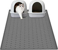XXL Extra Large Silicone Cat Litter Trapping Mat for Scatter Control, 40"x30"(100cmx75cm) Waterproof Kitty Litter Box mat for Floor, Soft on Kitty Paws, Easy to Clean, Dark Gray