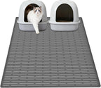 XXL Extra Large Silicone Cat Litter Trapping Mat for Scatter Control, 40"x30"(100cmx75cm) Waterproof Kitty Litter Box mat for Floor, Soft on Kitty Paws, Easy to Clean, Dark Gray