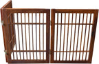 Urnporium Freestanding Wooden Dog Gate Foldable Indoor Pet Gate No Drill Expandable Barrier for Doorways Stairs Hallways Portable Wood Fence for Small Dogs & Puppies (Brown Pet Gate, 3 Panel 24" Tall)