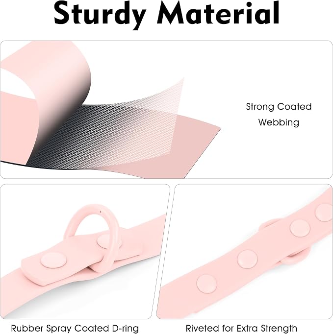Wisedog Waterproof Dog Leash, Gossamer Pink, 6 ft × 3/4 in | Adjustable, 2 Metal Swivel Hooks, Easy to Clean, For Small, Medium, Large breed Dogs