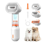Vacuum Dog Brush for Shedding, 4-in-1 Self-Cleaning Slicker & Undercoat Rake, Deshedding Grooming Tool, Anti-Static, Massage & Combing All In One! | 4-in-1 Grooming, Traps Loose Hair, Self-Cleaning, Slicker Brush, Low Noise, Dogs & Cats, Short & Medium...