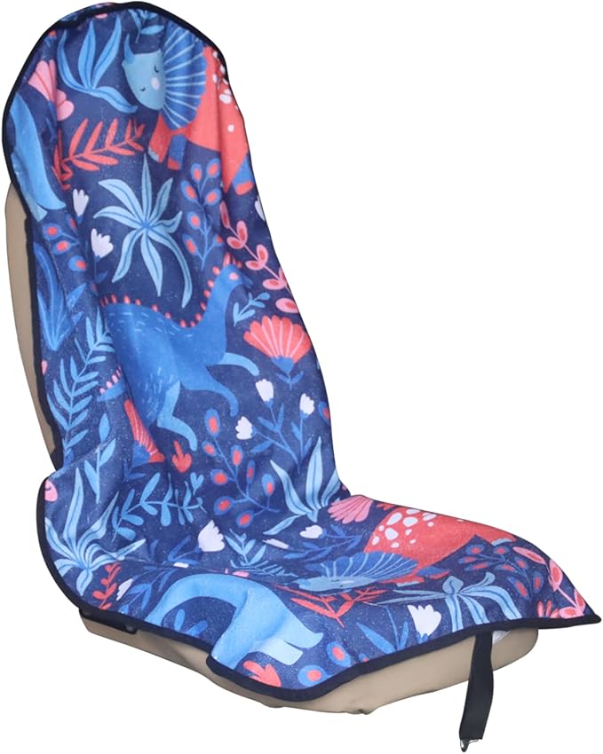 Car Seat Cover Protector Front Seats,for Gym Workout,Running,Swimming,Beach and Hiking,Waterproof Sweat Towel Bucket Seat Covers for Cars SUV Trucks (Dinosaur, 1Pcs)