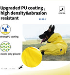 Dog Raincoat Waterproof Reflective Jacket – Lightweight Hooded Poncho with Adjustable Belly Strap & Leash Hole – Rain Slicker Coat for 2XSmall-5XLarge Dogs – Easy to Wear (Yellow X-Small)