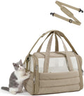BAGSMART Cat Carrier: Soft-Sided Pet Carrier for Small Medium Cats Dogs Puppy Quilted Collapsible Puffy Travel Bag Up to 25 Lbs Brown