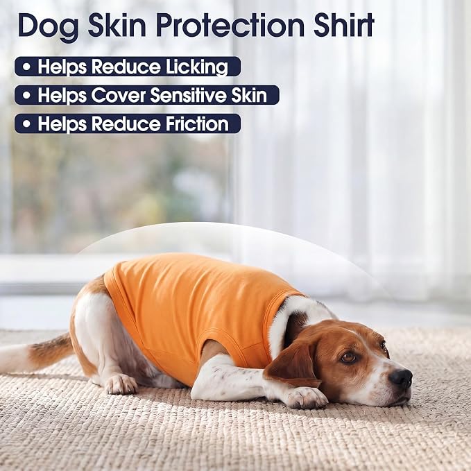 IECOii 2 Pack Dog Surgery Recovery Shirt Sleeveless Lightweight Dog Tshirt | T-Shirts with Stretch Fit,Gentle on Sensitive Skin,Anti-licking for Hot Spots,Shedding Control Tee,For Small to Giant Dogs