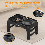 URPOWER Raised Dog Bowls 4 Height Adjustable Elevated Bowl Stand | Stainless Steel Water Bowl Non-Slip Dog Food Bowls Stand for Small Medium Large Dogs and Pets