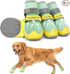 Huafly Dog Shoes for Large Medium Small Dogs,Adjustable Reflective Mesh Breathable Boots & Paw Protectors for Hot Pavement Summer,Anti-Slip Booties for Hard Floors Walking Running Hiking (Size 8)