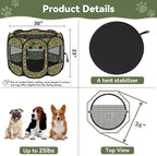 Siedihit Dog Playpen, Medium Dogs Tent Crates Cage Indoor/Outdoor | Portable Pop Up Dog Kennel Playpen with Carrying Case for Dogs/Cats/Rabbits(Cottagecore, Medium)