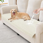 100% Waterproof Couch Covers for Dogs, 35"×82" Washable Couch Cover, Non Slip Sectional Couch Covers for 3 Cushion Sofa Cover Pet Friendly, Cat and Dog Couch Bed Cover- Off-White