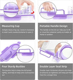 LEAWALK 10LBS Airtight Rice Food Storage Container BPA Free, 5.28Qt Clear Plastic Kitchen and Pantry Organization Bin Suitable for Cereal, Dry, Oats, Flour, Sugar, Pasta, Pet Food-Clear Purple