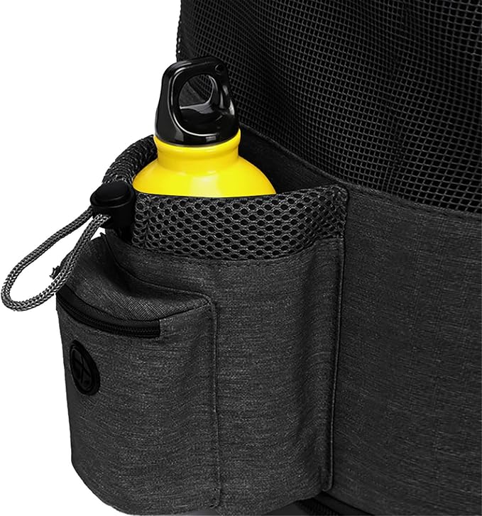 Wheeled Pet Carrier Backpack Pet Stroller, Travel Carrier, Car Seat for Small Dogs Cats Puppies, Comfort Cat Backpack Removable Rolling Wheels – Mesh Ventilation Windows (Black)