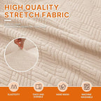XINEAGE Stretch 4 Seater Slipcover, Non-Slip Pet Couch Cover,Beige Yellow | Washable Furniture Protector, Elastic Bottom, Dogs & Cats Friendly, Scratch-resistant, Fast Setup, High Elasticity