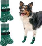 SCENEREAL Anti Slip Dog Socks to Prevent Licking Paws, Dog Shoes for Hot/Cold Pavement, Paw Protector Traction Control on Hardwood Floor, Dog Shoes Booties for Puppy Small Medium Large Senior Dogs