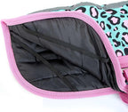 Jeffers Expression Dog Coat Waterproof Ripstop Winter Jacket 18" – 240g Insulated Blanket, Adjustable Belly & Chest Straps, Reflective Strips, Small to Large Breeds, Outdoor & Travel - Party Cheetah