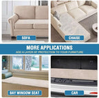 H.VERSAILTEX Plush Chenille Couch Cover for 3 Cushion Couch Anti Slip Washable Sofa Slipcovers Soft and Durable Furniture Protector for Dogs Cats Kids (27.5" x 59", Ivory)