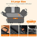 URPOWER XL Dog Seat Cover for Full-Size Truck Back Seat, Waterproof Hammock | Mesh Window, Side Flaps, 600D Oxford, Scratch Resistant, Non-Slip, Easy Install, Machine Washable, Pee Pad Included