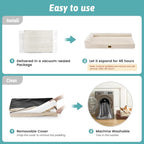 COZY KISS Orthopedic Dog Bed for Extra Large Dog 44x32 inch, XL Pet Sofa, Bolster Foam Bed with Sides, Non-Slip and Egg-Crate Big Dog Couch Bed with Washable Removable Cover, Beige