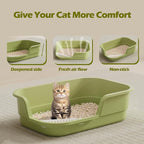 Extra Large Cat Litter Box with High Sides,Cats Boxes for Indoor Cats,Cat Litter Pan for Kitty,Litter Box with Low Entry,Easy to Clean,Anti-Splashing,23.6" x15.7" x5.9" (Grey)