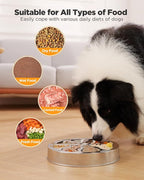 2-Pack Slow Feeder Dog Bowls – Stainless Steel Metal Bowls with Double-Sided Design, 5 Cups Large Capacity for Dry, Wet, Raw Food, Slow Feeding for All Dog Sizes, Easy to Clean, Non-Slip