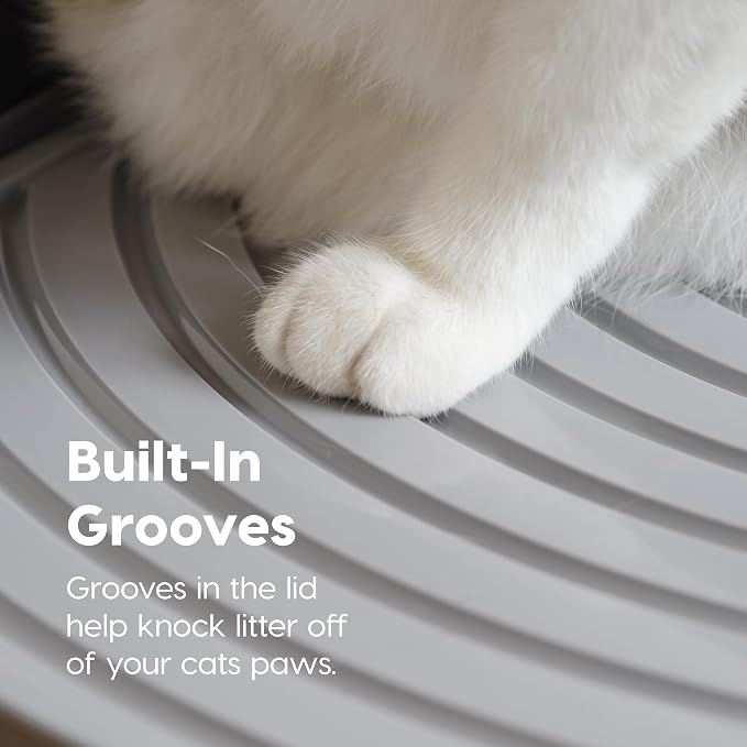 IRIS USA Large Top Entry Cat Litter Box, Hooded Privacy, Black/Gray | Dog-Free Zone, Mess Containment System, Protected Interior, Secure Lid Access, Reduced Tracking, Odor Trapping