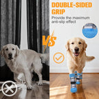 EXPAWLORER Dog Socks for Hardwood Floors, Dog Shoes for Winter, Dog Booties for Cold Pavement to Prevent Licking, Paw Protectors Strong Traction Control for Small Medium Large Dogs,Blue M