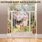 Mumeasy 36" Extra Tall Dog Gate,29.7"-40.5" Baby Gate for Stairs & Doorways | Pressure Mounted Toddler & Pet Safety Gate, Double Lock, Auto Close Walk Thru Door for Kitchen, House, Indoor, Outdoor, White